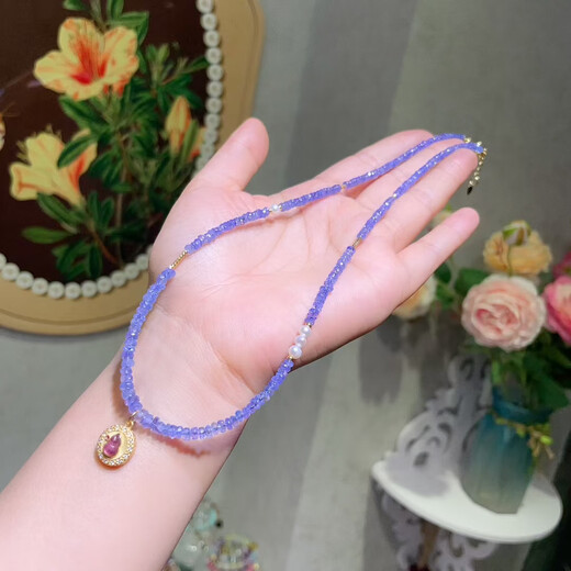 DYAI Natural Tanzanite Necklace Women's Clavicle Chain Light Luxury Niche Design High-end Temperament Versatile Necklace