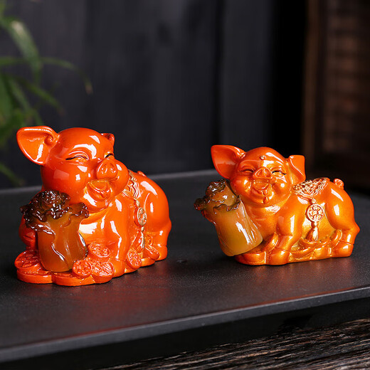 Yunhua Color Changing Tea Pet Lucky Pig Pig Arch Cabbage Tea Table Tea Table Play Golden Pig Fortune Creative Boutique Cute Pig Lucky Pig (Red Turns Gold) Small