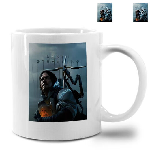 
Xiong Zhecha Death Stranding 2 Peripheral Water Cup Console Game PS5 New Works of Hideo Kojima LOGO Mug Coffee Ceramic Water Ordinary Cup Does Not Change Color (13892) Single Cup + Wooden Cover Spoon + Gift Bag