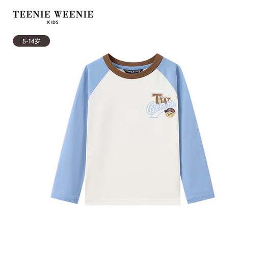 Teenie Weenie Kids Bear Children's Clothing Boys Casual Style Raglan Long Sleeve Printed T-Shirt Blue 130 cm