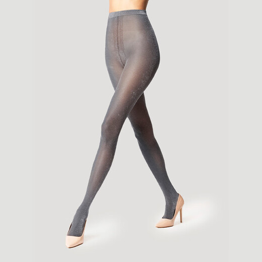 Wolford [новый продукт сезона] Wolford Shiny25d Shiny Metal Textured Cantyhose 17081 8115_Peach_silver xs