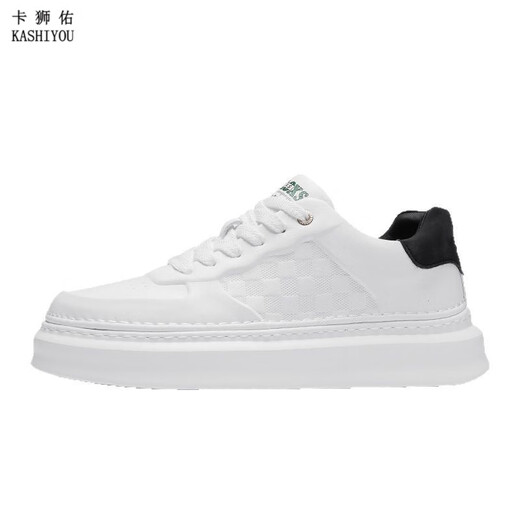 
Kashiyou men's shoes for spring new lightweight thick sole white shoes for men's lightweight and comfortable leather casual shoes sports shoes LC9193 white and black 39