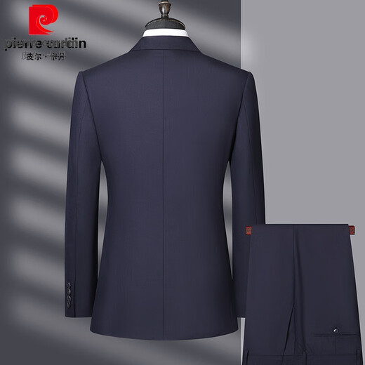 Pierre Cardin worsted pure wool suit men's high-end middle-aged men's business formal wedding suit navy blue L 175 size recommended 130 Jin Jin equals 0.5 kg -140 Jin Jin equals 0.5 kg