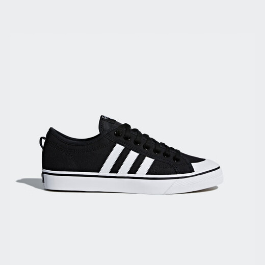 adidas NIZZA休闲复古篮球风帆布鞋男女阿迪达斯官方三叶草   一号黑/白   43
