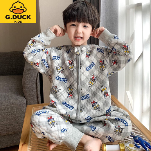 G.DUCKKIDS Children's Sleeping Bag Autumn and Winter Ultraman Three-layer Quilt Anti-Kick Quilt for Big Children Boys Spring and Autumn Baby One-piece Pajamas Boneless Cotton Silo Floral Size 160 Height 150-160cm *