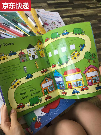 Blaue Farbe HE Kindergärtner Stiftkontrolle Training Einführung ein Einführungskopie Kinder Englisch Alphanumeric Trace Book Praxis 4-jährige 3 Baby Girls 16 Bücher-No-Farbbox-Random