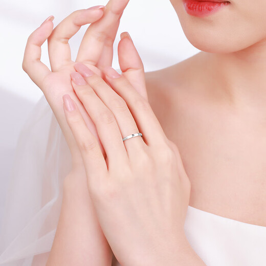 CHINA GOLD PT950 shiny plain band ring platinum ring as birthday gift for girlfriend and wife Platinum cat eye ring 16# weighs about 2.7g