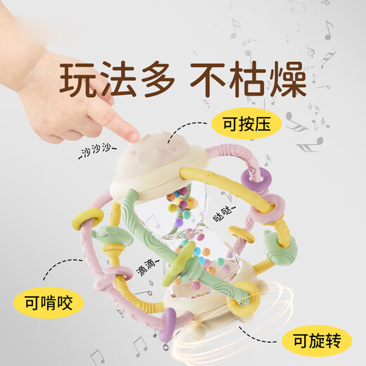 Baby hand grasping ball silicone teether baby anti-eating hand small month-old chewing fun one-year-old hourglass baby chewing gum toy Star Blank 2025 New Creation Small Hourglass 1 Pack