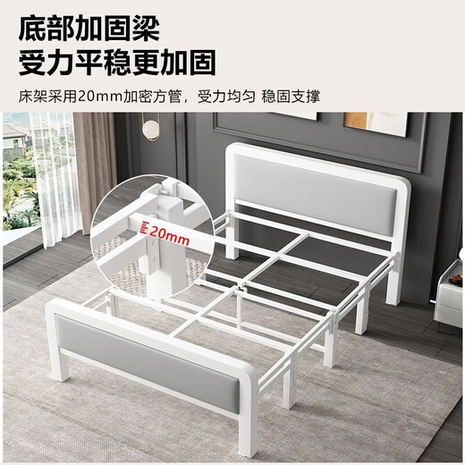 新颜值主义(免安装)折叠床单人床办公室午休床家用陪护床硬板床铁床YZC03 加粗加厚白色四折床1.2m宽