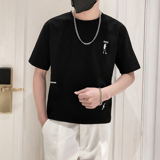 
Qiao Yilun short-sleeved T-shirt men's summer top simple and versatile trend 2025 new trendy brand slim and handsome men's half-sleeved T 1101-1-9226-white 2XL