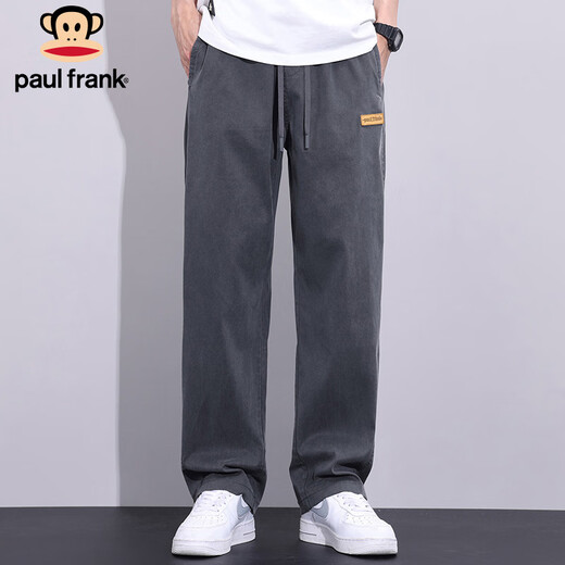 Big Mund Monkey (Paul Frank) Hosen Herren Sommer Straight Lose Casual Hosen Herren Amerikaner Weitbeins Männer Hosen Moderner grauer XL
