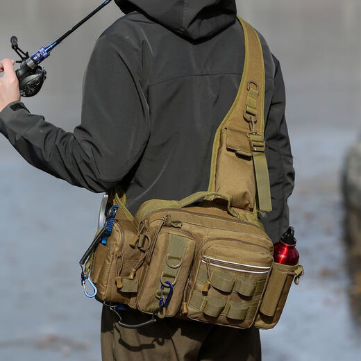 
Multifunctional Luer breast bag large waist bag tactical crossbody fishing fishing bag pole bag outdoor backpack black scorpion CP color