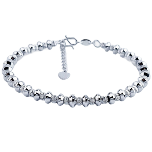 Beijing Gold Trading Center Co., Ltd. pt950 platinum abacus bead scimitar bead bracelet adjustable women's birthday gift for girlfriend, about 13.03g