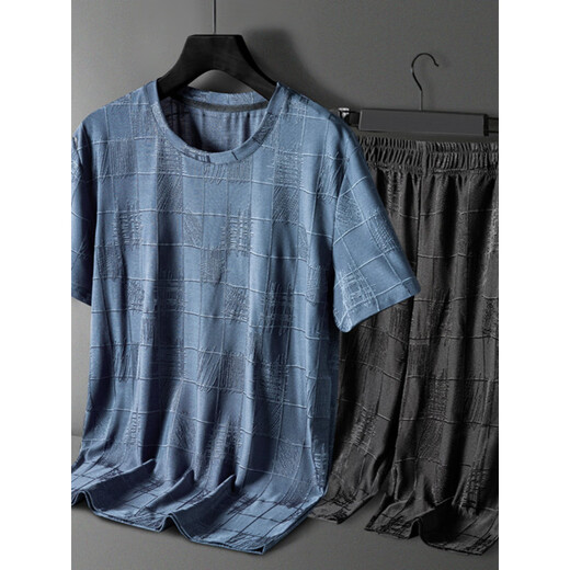 Langsha Pyjamas Herren Sommer mittleren Alters mit kurzärztem Hose im mittleren Alter.