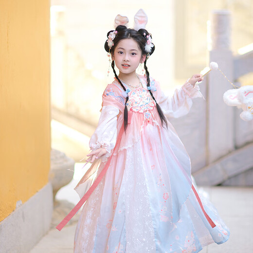 
Flag Platinum Hanfu Girls Autumn 2025 New Children's Ancient Style Super Fairy Spring and Autumn Princess Dress Xiaoyuetu 130