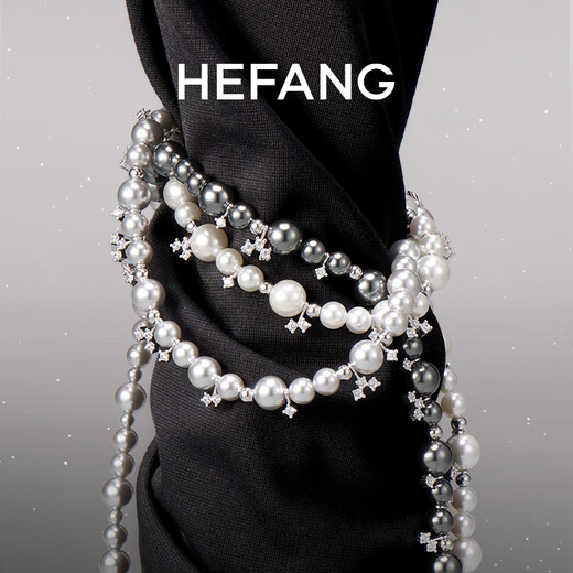 HEFANG He Fang Jewelry Bubble Nebula Necklace Clavicle Chain Light Luxurious and High-end Ladies Birthday Gift for Girlfriend Combination (Galaxy Gray Necklace + Earrings)