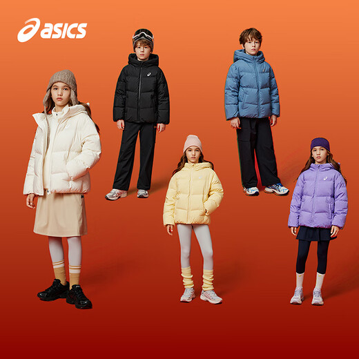 ASICS/ASICS Children's Wear 25 Years Winter Loose Short Puff Down Jacket for Large Children, Thin and Comfortable
