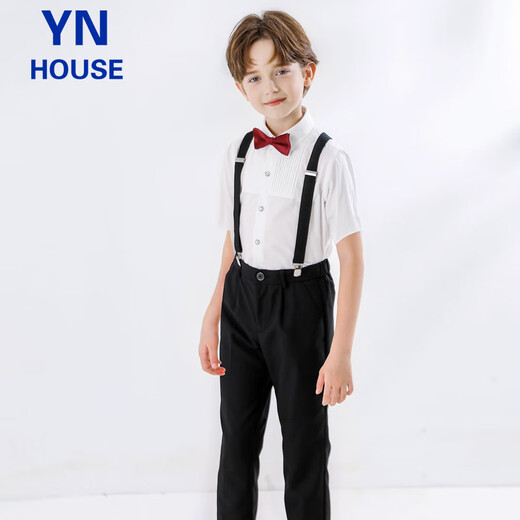 Yinuofang Kinder am 1. Juni Performance Kleidung Jungen School Uniform Klasse Kleider Overalls Kurzarmhosen Größe 150