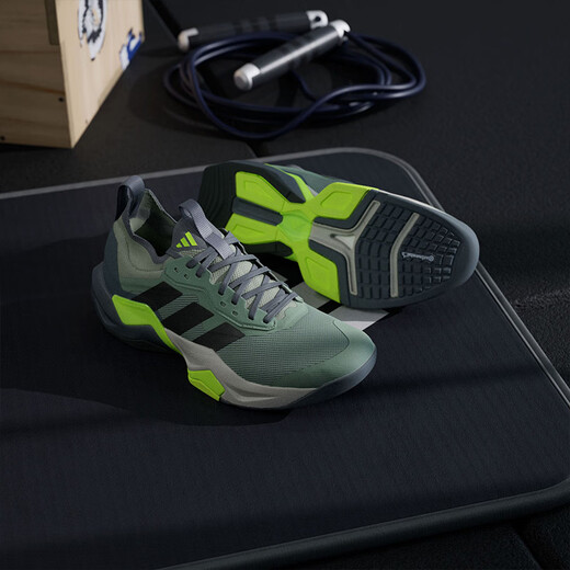 Adidas Roode Shoes Men's Shoes Осень Новые легкие амортизационные подборы всесторонних тренировочных кроссовок Lightning Bend JH6167/Серебряный серо -зеленый/черный лимон желтый 42 (260 мм)