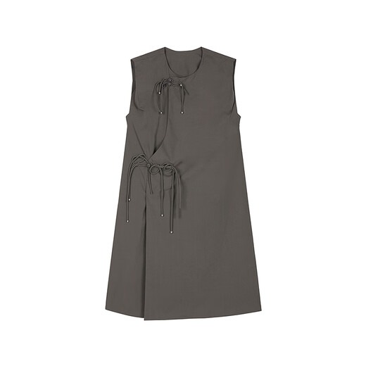 Jnby/Jiangnan Buyi 25 Sommer Neues chinesisches Kleid gerade ärmellose runde Hals weich und bequem 5p5g13570 255/Grüner Kaffee M.