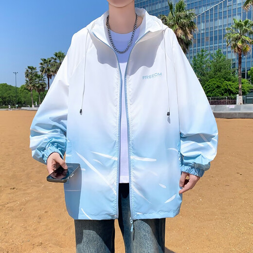 Ropa de protección solar de secado rápido de Summer Sail de Summer Silk de Yilan para niños y estudiantes de secundaria de secundaria para adolescentes y niños grandes, transpirables y transpirables 6626 Aseguramiento de calidad de una sola pieza azul M 70-90Jin [Jin equivale a 0.5 kg]