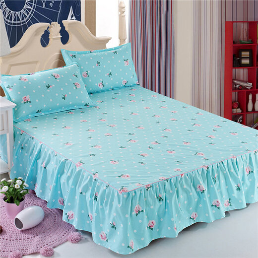 Bedspread bed skirt type bed cover 2021 new style 2020 single piece dustproof single skirted sheet bed sheet Xinxiang. Bed skirt single piece 1.5X2.0m + pillowcase pair