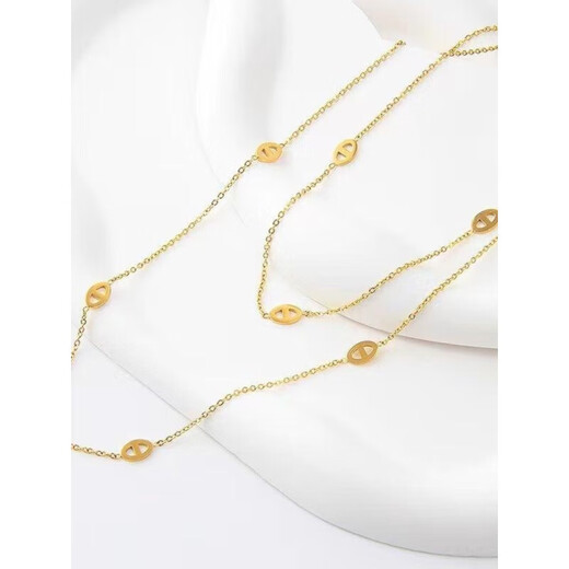 Apocalypse century old phoenix French light luxury pig nose sweater chain long 18k gold plated non-fading autumn and winter versatile winter item gold