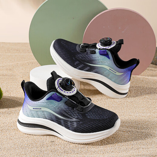 Pull back children's shoes children's mesh sports shoes breathable and comfortable running shoes for boys and girls WZCL1304 black green blue 32