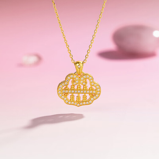 Saphire 18K gold pendant for women, moissanite diamond wishful thinking pendant, yellow 18K gold