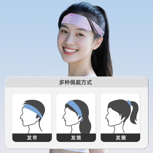 耐力克斯发带男运动吸汗头带女止汗带跑步导汗带头巾篮球束发带黑色