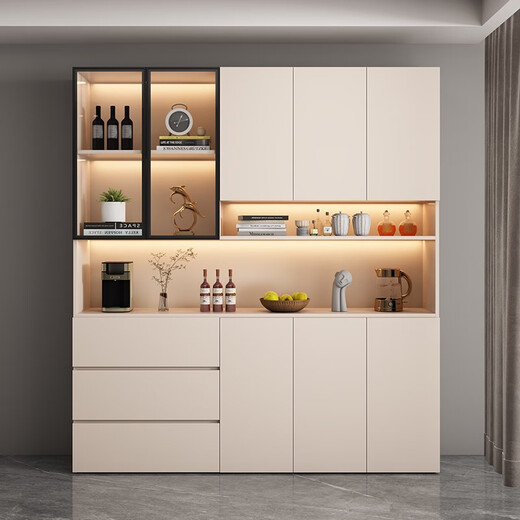 Shuaishi Massivholz Seitenschrank hoher Schrank moderne einfache Wand integrierte Essschrank Wohnzimmer Weinschrank Eingangsschrank kann maßgeschneidert werden.