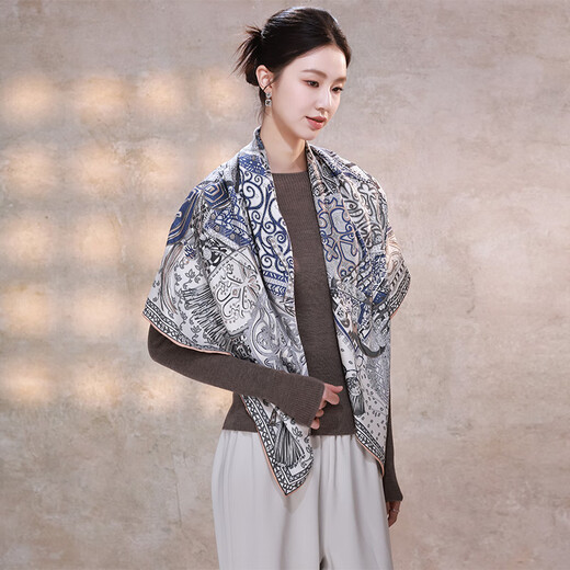 Hangzhou Silk Road Laine de soie mixte Écharpe carrée écharpe féminine châle extérieur Maman Day d'anniversaire du professeur