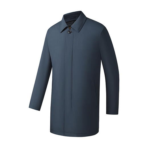 Youngor windbreaker men's high-quality polyester fiber down windbreaker business lapel classic inner zipper 2025 new arrival gray blue VYYF419865HFA 2XL 185/104A (recommended 170-180Jin Jin equals 0.5 kg)