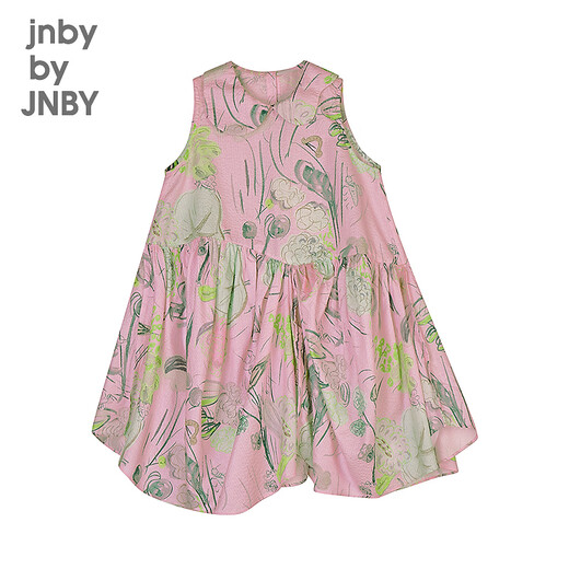 jnby by JNBY新款江南布衣童装全棉泡泡纱连衣裙A型无袖公主25夏女童1P5G12750 690/杂粉 图案随机 150 cm