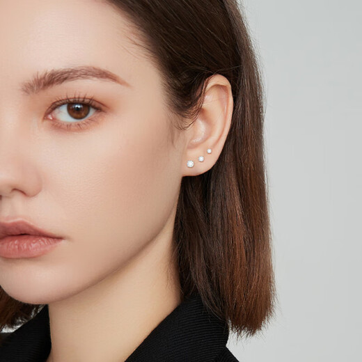 Super flash double-headed titanium steel diamond stud earrings for women, high-end earrings for men, screw-buckle cold style small earrings, 5mm titanium steel earrings, 1 pack