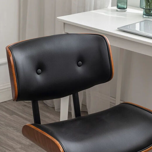 Italian light luxury computer chair home solid wood bedroom study sedentary swivel chair lift seat with wheels for office comfort walnut black - lift pulleys - comfortable and breathable