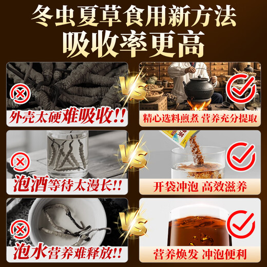 Jiuzhitang Taikang Tea 3 boxes Cordyceps sinensis Ganoderma lucidum nourishes liver protection enhances immunity gift high-end gift for people blue hat certification