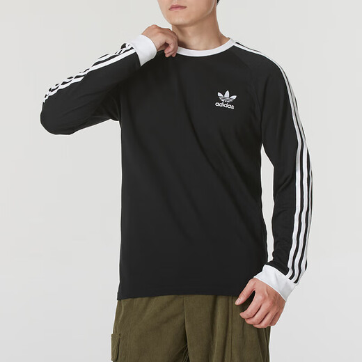阿迪达斯 （adidas）三叶草男装25夏季新款运动服时尚潮流休闲圆领套头衫透气长袖T恤 IA4877 L