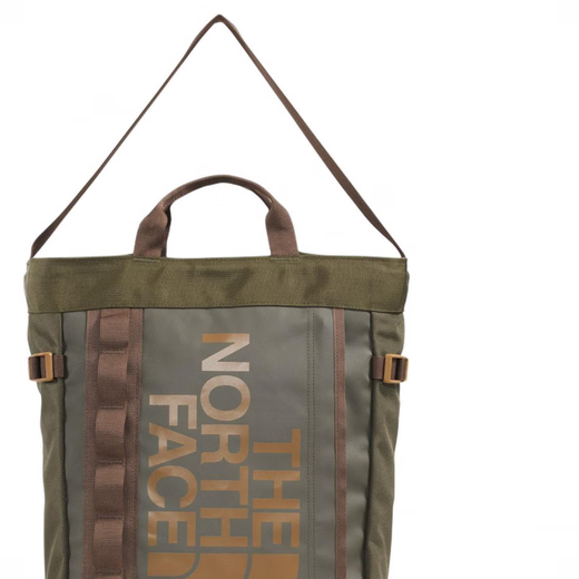 北面（The North Face）字母Logo标志再生涤纶（聚酯纤维）双肩包常规男女同款情侣款灰褐 灰褐色绿色拼烟熏棕色