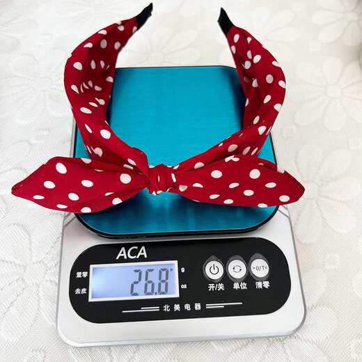 SNQP children's Hong Kong style retro nostalgic female red headband, versatile wave headband, hair accessories, ear clips, sunglasses accessories, Hong Kong style spotted bow headband, 1 piece, red
