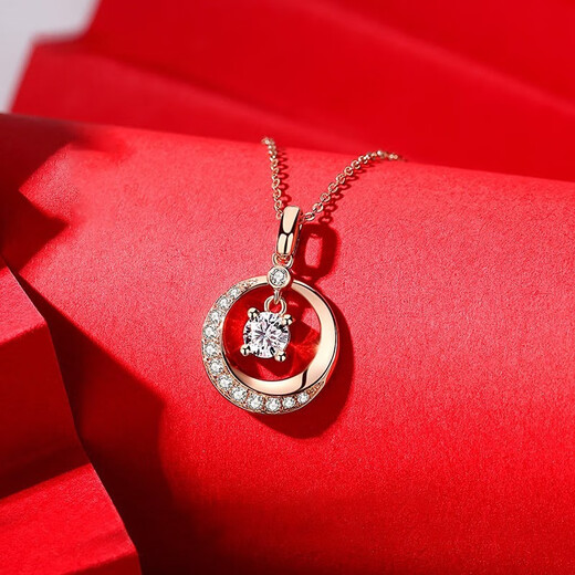 QUAMER 2025 18k moissanite necklace rose gold clavicle gold pendant niche design exquisite 40+5CM extension chain