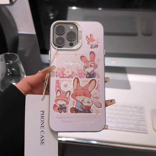 Olpay Flower Vision Judy Nick Convient pour Apple 16pro Couleur mate Silver Huawei Mate Cartoon Mobile Phone Case iPhone15p Transparent White-GH9215 METTERS Affichage de fond Judy Oppore0pro