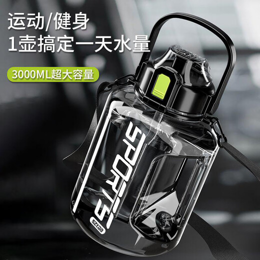 SZTAA Water Cup Large Capacity High Temperature Resistant Tritan Men's and Women's Outdoor Sports Tea Water Separating Dayton Ton Pot Portable Big Belly Cup Flagship Model - Upgraded Tritan + Independent Tea Storage 3L