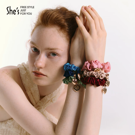 She s Qianzi heart-shaped professional hair tie ball scalp band simple hair rope fashionable headwear birthday gift for girlfriend