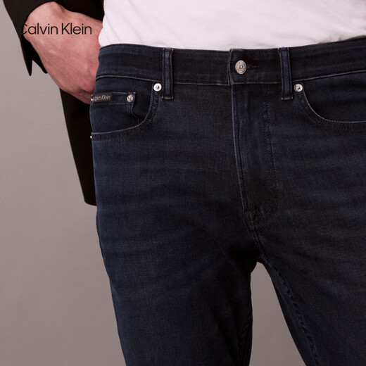 Calvin KleinJeans【凉感】25春夏新款男士休闲通勤ck弹力修身牛仔裤4RAB727 0R7-牛仔深蓝 33