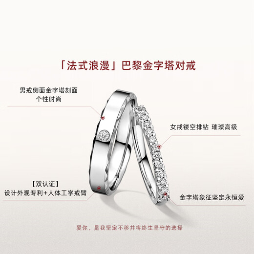 DR New Year's Gift Couple's Ring K Gold/Platinum PARIS Perseverance Sparkling Luxurious Wedding Diamond Ring Men's Ring Platinum