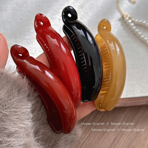 Colorful temperament hair clips for women 2025 new high-end high ponytail twist buckle clip banana clip hair clip headwear banana one-word clip black-1 piece