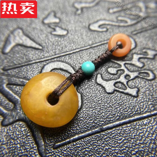 ZBJP Hong Kong et MacaU Luxe Luxury Luxury High De-Up Sube Brack Stone Tibetan Paix Boucle de paix Pendante côté pendentif South Red Turquoise Original 1049 Boucle de paix tibétaine Tibetan