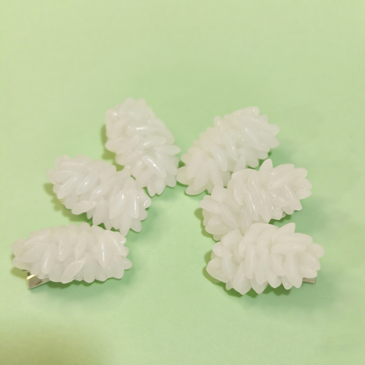 ins仿真米饭发夹搞怪米粒鸭嘴夹趣味学生边夹刘海夹创意饭团发卡 米饭发夹2件
