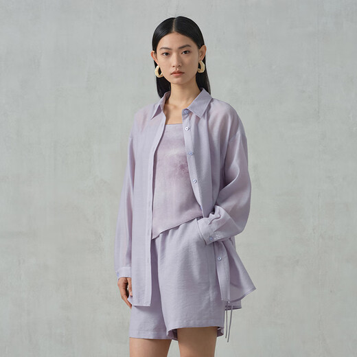 Ayilian [same style in the mall] casual suit for women in summer 2025 new three-piece set fashionable loose shirt shorts Yunyu Zi M